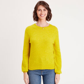 pull avec col rond jaune or femme Pull avec col rond jaune or femme