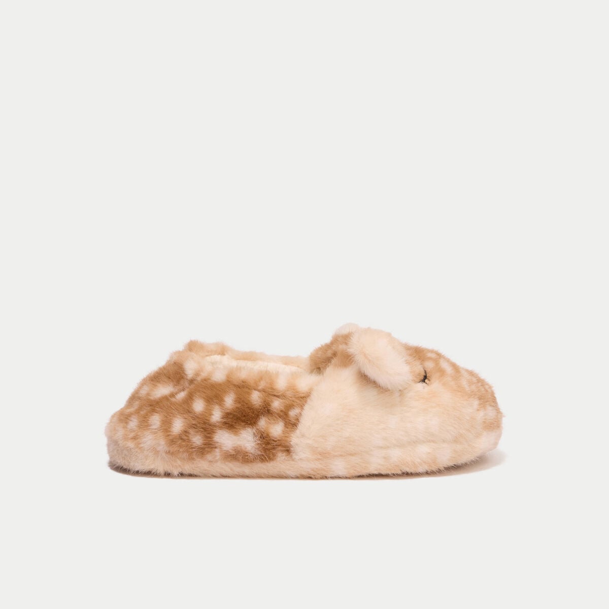 Chaussons en fausse fourrure sable femme
