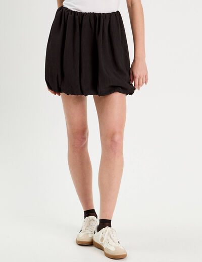 Jupe évasée effet boule noir femme