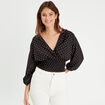 Blouse manches 3/4 noir femme