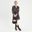 Robe évasée manches 3/4 noir femme