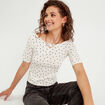 T-shirt col bateau blanc femme