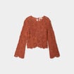 Pull ajouré effet crochet terracotta femme