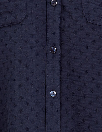 Chemise manches longues bleu marine femme