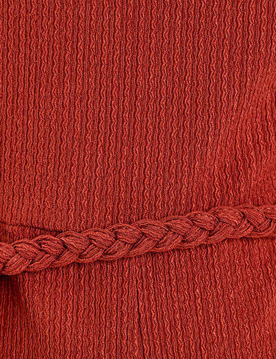 Combinaison pantalon bretelles marron cognac femme