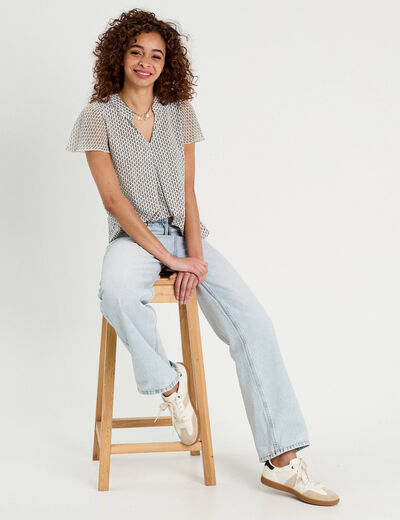 Blouse Fanny - manches courtes noir femme