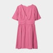 Robe évasée avec fronces vieux rose femme