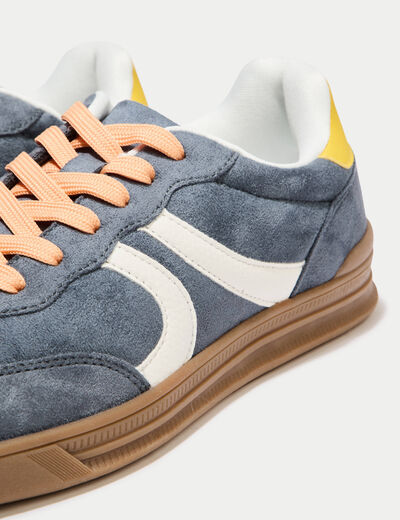 Basket aspect daim gris femme