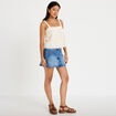 Top &agrave; bretelles broderie ecru femme