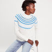 Pull col montant ecru femme