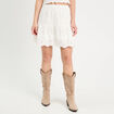 Jupe courte broderie anglaise blanc femme