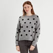Pull manches longues gris foncé femme