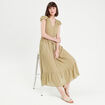Robe longue évasée plumetis vert pastel femme