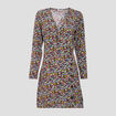 Robe évasée manches 3/4 noir femme
