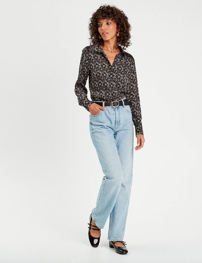Chemise avec dentelle noir femme