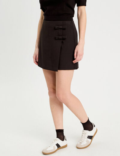 Jupe-short droite noir femme