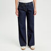 Jeans droit taille basse denim brut femme