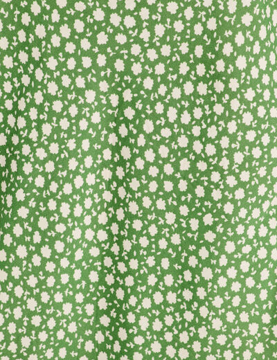Robe longue évasée vert kaki femme