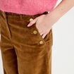 Pantalon bootcut taille haute velours marron femme