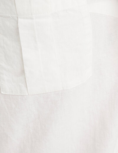 Chemise manches 3/4 contenant du lin ecru femme