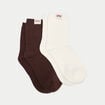 Lot de 2 paires de chaussettes marron fonc&eacute; femme
