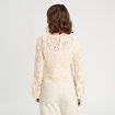 Pull ajouré effet crochet ecru femme