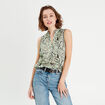 Blouse sans manches bleu femme