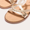 Sandales plates avec brides couleur or femme