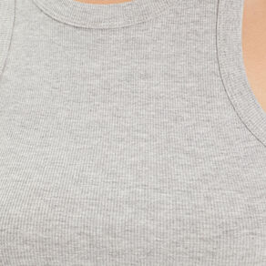 debardeur cotele gris clair femme Débardeur côtelé gris clair femme
