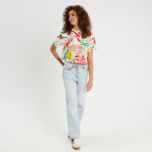 t shirt cropped blanc femme T-shirt cropped blanc femme