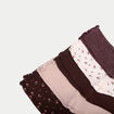 Lot 5 paires de chaussettes violet fonc&eacute; femme
