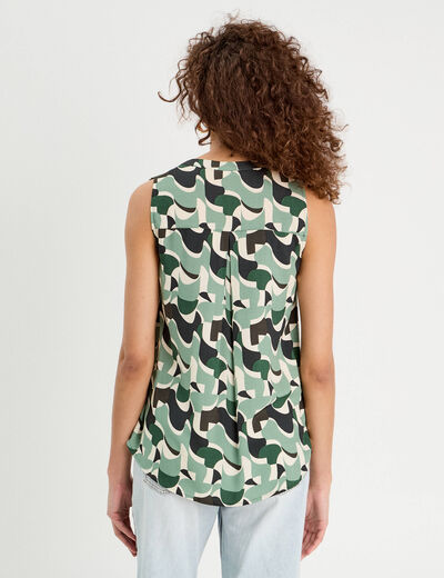 Chemise sans manches vert femme