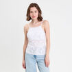 Débardeur ajusté cropped col montant blanc femme