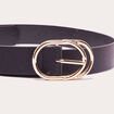Ceinture double boucle noir femme