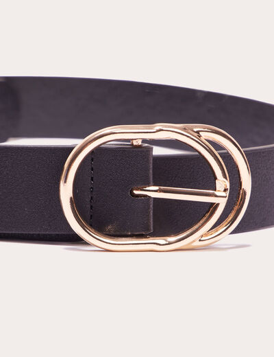 Ceinture double boucle noir femme