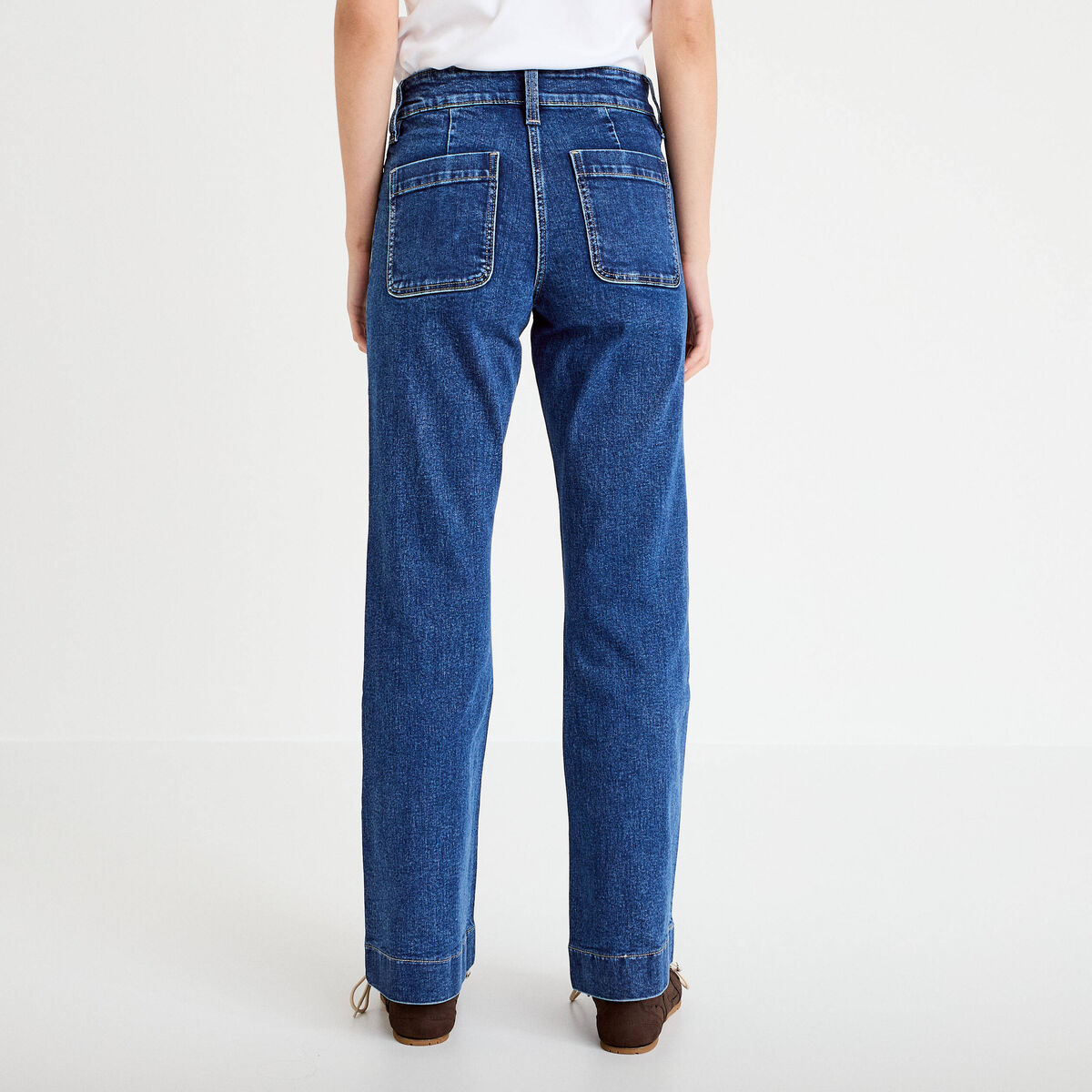 Jean bootcut taille haute denim stone femme