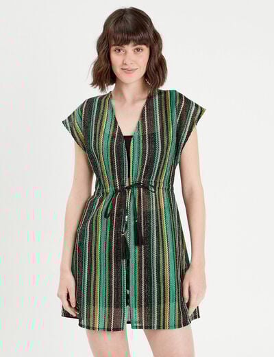 Robe de plage ajourée blanc femme