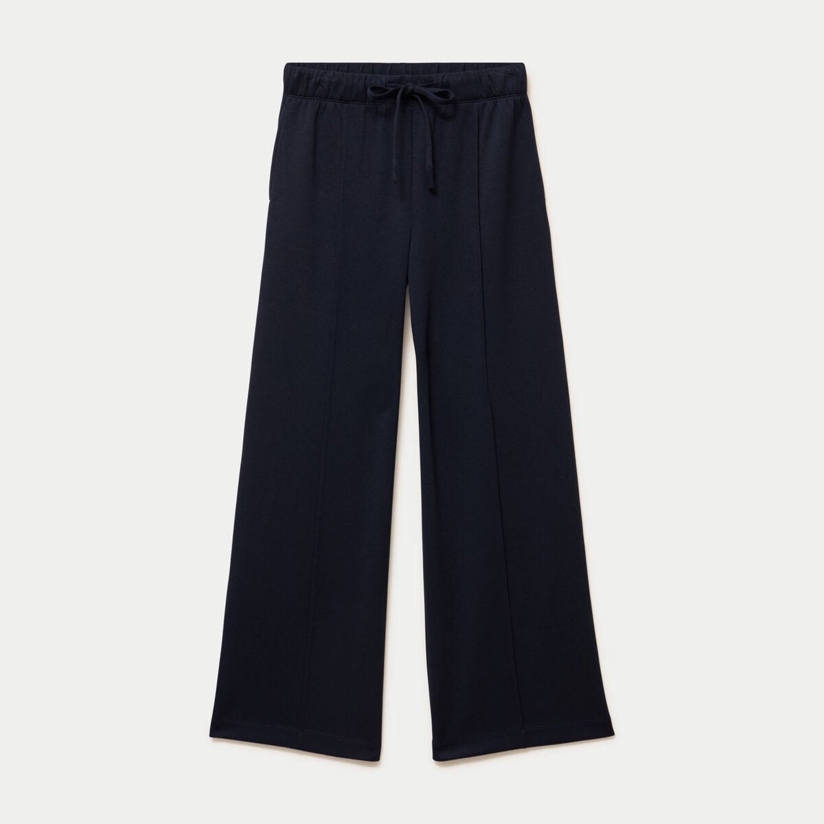 Jogging bootcut taille haute bleu marine femme