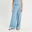 Pantalon large avec pinces bleu gris femme