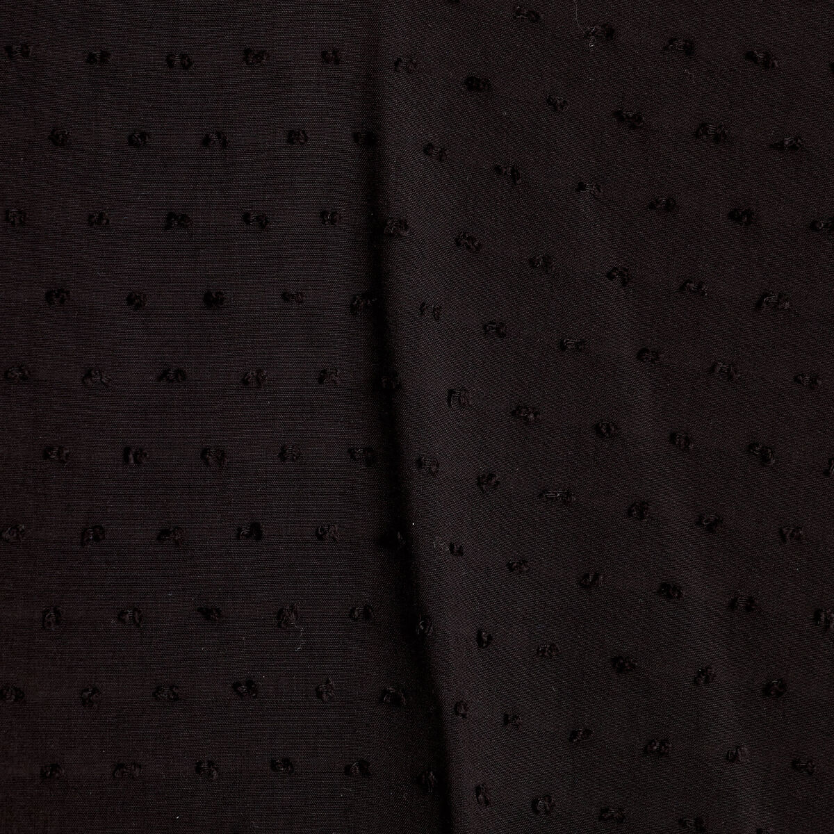 Blouse manches courtes brodée noir femme
