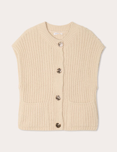Gilet sans manches ecru femme