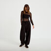 Body ajust&eacute; manches longues col bateau noir femme