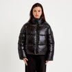 Doudoune col montant bas resserr&eacute; noir femme