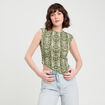 T-shirt asymétrique vert kaki femme