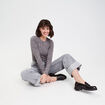 T-shirt manches longues gris foncé femme