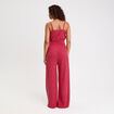 Combinaison large longue stretch rouge fonc&eacute; femme