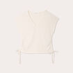 T-shirt ajour&eacute; d&eacute;tails cordons ecru femme