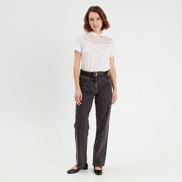 T-shirt manches courtes ecru femme