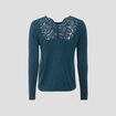 T-shirt manches longues bleu foncé femme