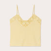 Débardeur col crochet jaune clair femme